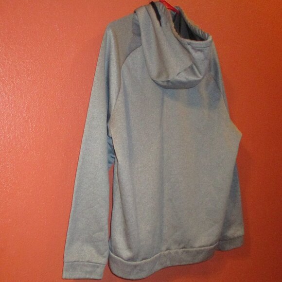 Nike Men X Large Gray Black Graphic Swoosh Warm Long Sleeve Pullover Hoodie - Picture 7 of 10